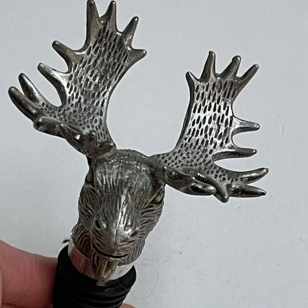 Stag Deer Reindeer Bottle Stopper Metal Stainless Steel‎ or Pewter Decor